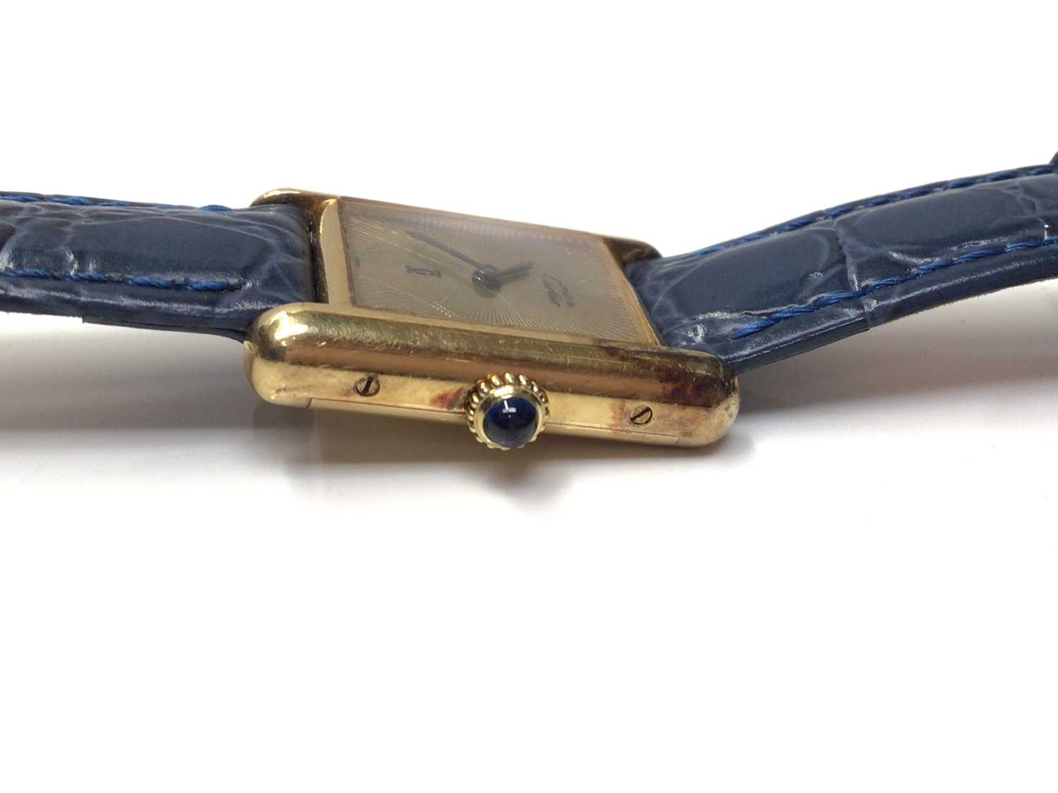 Ladies Cartier Must de Cartier silver gilt tank wristwatch - Image 3 of 7