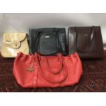 Radley Brown Leather Hardwick handbag, unused in soft bag. Radley Raspberry Pink Leather bag plus a