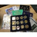 World - Mixed coinage to include G.B. Royal Mint proof sets 1975, 1982, 1998, Westminster gold plate
