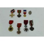 Collection of First and Second World War French, Belgian and other European medal to include a Croix