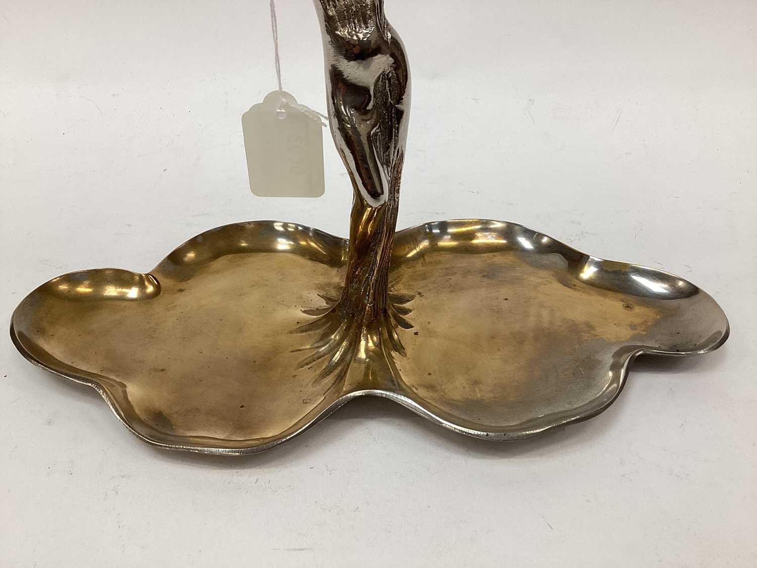 Silver plated on brass dish with nude female - Image 3 of 8