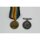First World War pair comprising War and Victory medals named to 3005. PTE. J. Ward. Durh. L. I.