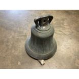 Antique bell, stamped 2G, 30cm high