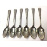 Set of six Victorian silver Desert spoons, (Edinburgh 1873), maker MacKay and Chisholm, all at 6oz