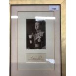 Autograph HRH Edward Prince of Wales (later HM King Edward VIII) mounted in glazed frame with portra