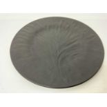 Lalique Algues Noir plate, signed on reverse, 28cm diameter