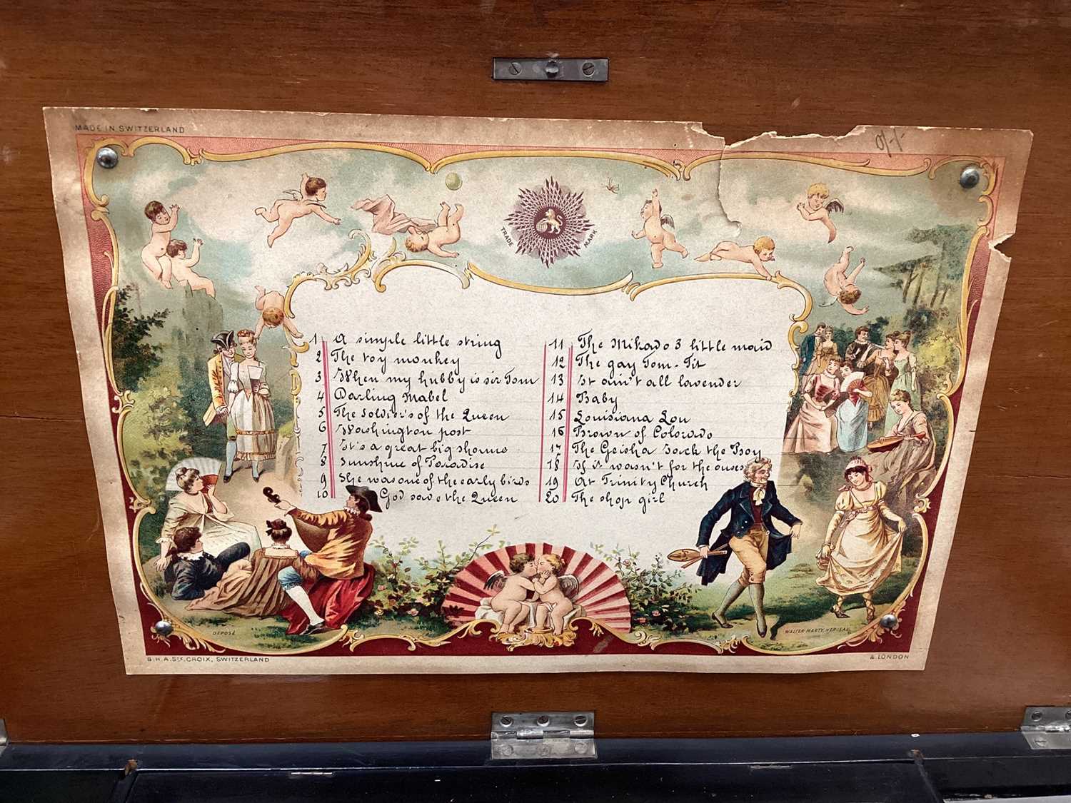 19th century music box, playing 20 tunes - Image 2 of 10