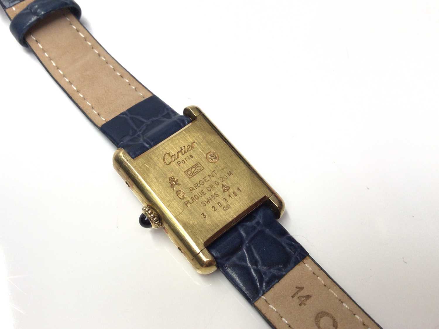Ladies Cartier Must de Cartier silver gilt tank wristwatch - Image 5 of 7
