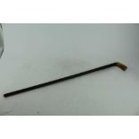 19 th century percussion gun stick with stag horn handle Days Patent Newgate makers mark 40 bore