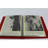 Two albums containing Second World War official press photographs of ariel bombing, together with ty