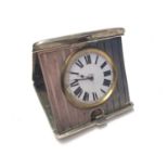 George V silver cased travelling desk clock, with Swiss 8 day movement, (Birmingham 1917), maker Syn