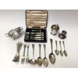 Group silver and plated flatware