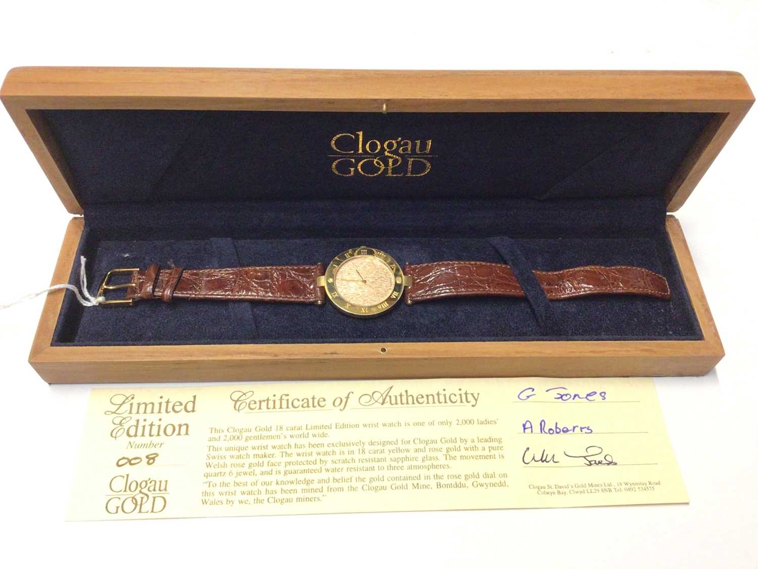 Clogau 18ct gold cased limited edition wristwatch