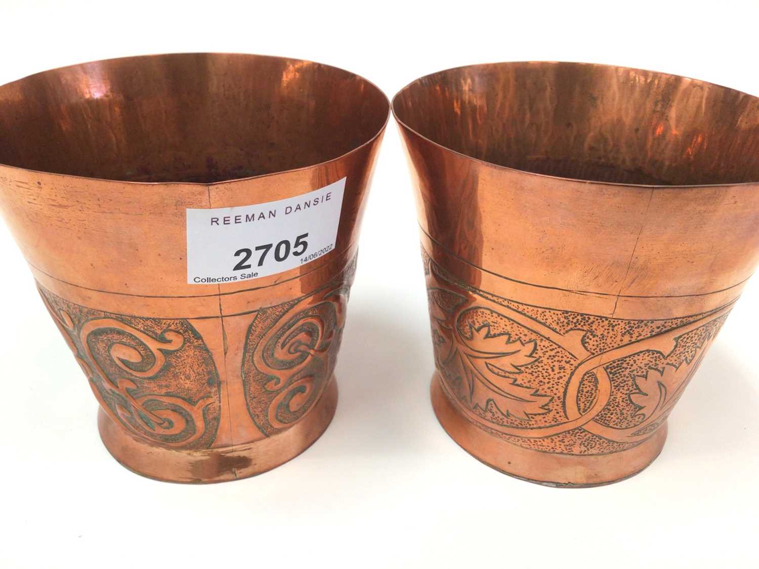 Pair of Arts & Crafts copper beakers by Keswick School of Industrial Arts - Image 4 of 4