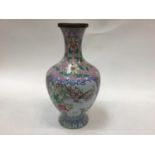 Cantonese enamel vase