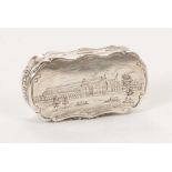 Victorian silver vinaigrette engraved with an image of The Crystal Palace at the Great Exhibition,