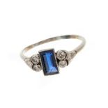 Art Deco sapphire and diamond ring