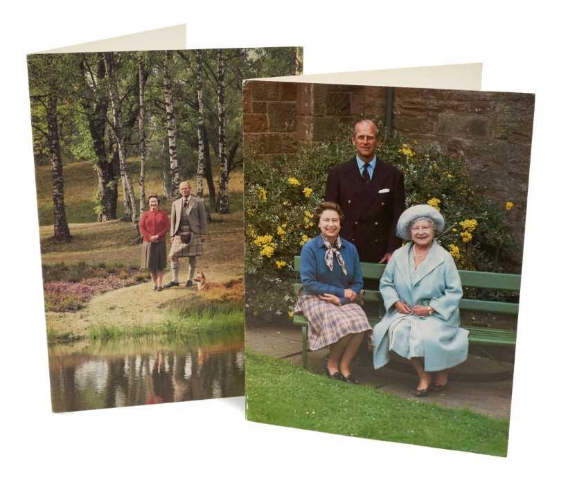 H.M.Queen Elizabeth II and H.R.H.The Duke of Edinburgh, two signed 1984 and 1985 Christmas cards wit