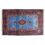 Fine Kashan rug with sapphire blue ground