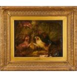 George Armfield (1808-1893) oil on canvas - "At Bay", signed, 36cm x 46cm, in gilt frame