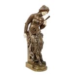 Louis Robert Carrier-Belleuse (1848-1914) bronze and ivory figure titled ‘Melodie’, signed
