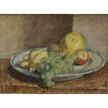 Patrick Phillips, second half 20th century, oil on panel - still life of fruit, signed, 28cm x 38cm,