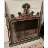 19th century polychrome painted gothic mirror