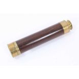 Victorian lacquered brass and coromandel wood three draw telescope