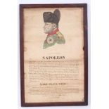 Napoleonic propaganda poster, published Ackermann's, 101 Strand, London, framed