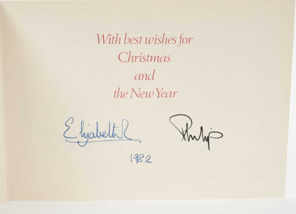 H.M.Queen Elizabeth II and H.R.H.The Duke of Edinburgh, two signed 1982 and 1983 Christmas cards wit - Bild 3 aus 3