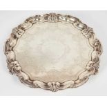 Edwardian silver salver engraved ‘From Major General E.S. Brook 1906’ Sheffield 1904.