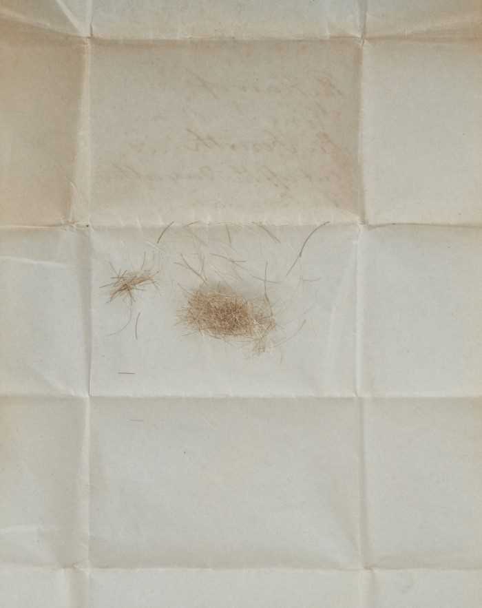 H.M. King William IV, a group of hair cuttings in original inscribed folded paper packet - Image 2 of 2