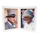 H.M.Queen Elizabeth II and H.R.H. The Duke of Edinburgh, signed 2013 Christmas card with twin gilt R