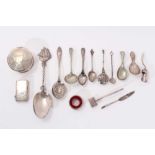 Selection of miscellaneous Continental and English silver and plate