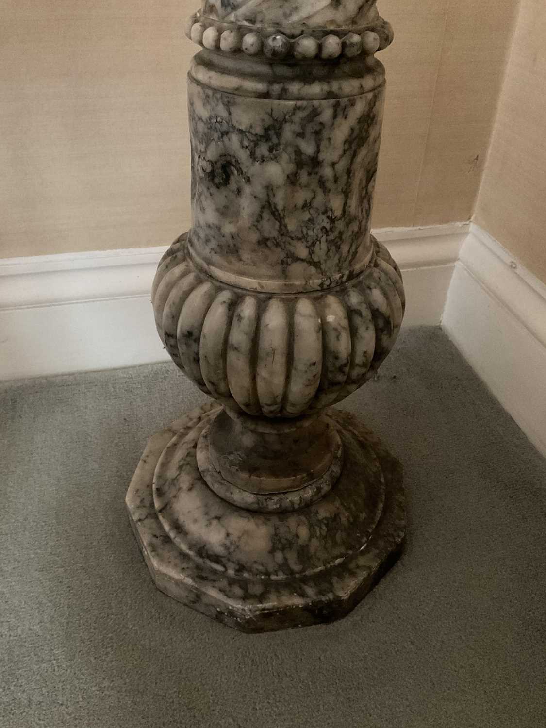 Victorian variagated marble column, with canted square plateau, 100cm high - Bild 5 aus 5