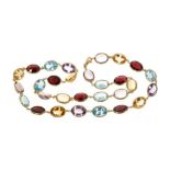18ct gold and multi-gem necklace