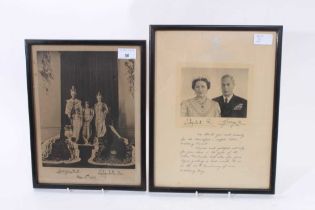 T.M.King George VI and Queen Elizabeth 1937 Coronation day portrait photograph with printed signatur