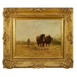 George Smith (1870-1934) oil on canvas - Ploughing the field, signed 40.6 x 50.8cm