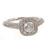 Vera Wang diamond Halo cluster ring approximately 1.70ct in 18ct white gold