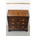 George II walnut veneered bureau