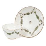 18th century Bristol style tea bowl and saucer