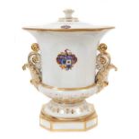 19th century French Jacob Petit large armorial vase and cover, circa 1850