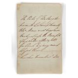 Field Marshal Lord Arthur Wellesley, 1st Duke of Wellington KG, handwritten letter dated December 1s