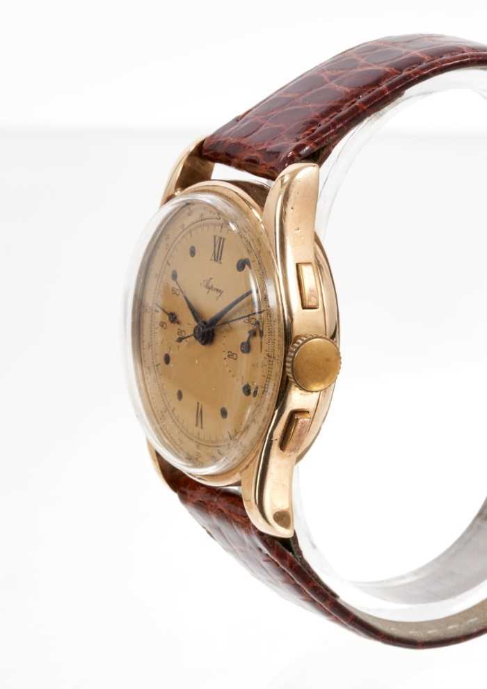 Gentleman's Asprey gold chronograph wristwatch in original box - Image 3 of 4