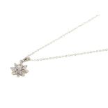 Diamond cluster pendant on chain