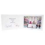 H.M.Queen Elizabeth II and H.R.H. The Duke of Edinburgh, signed 2016 Christmas card with twin gilt R