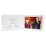 H.M.Queen Elizabeth II and H.R.H. The Duke of Edinburgh, signed 2019 Christmas card with twin gilt R