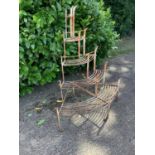 Edwardian three-tier bow fronted iron flower pot holder