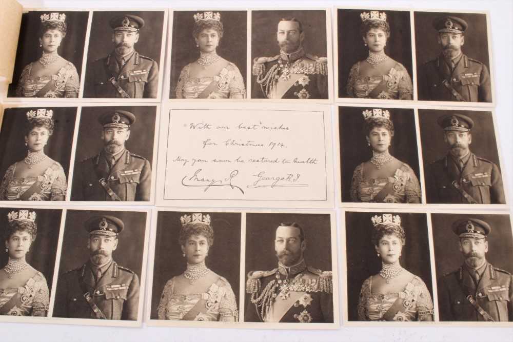 A collection of First World War 1914 Christmas greeting cards from T.M. King George V and Queen Mary