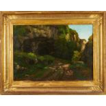 Circle of Gustave Courbet, oil on canvas, Ravine